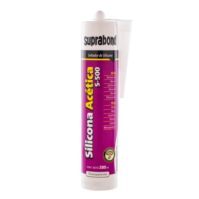 SUPRABOND SILICONA ACÉTICA S-500 280 ML TRANSPARENTE