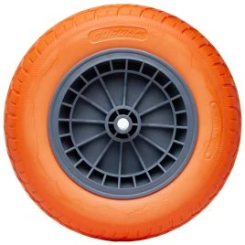 RUEDA CARRETILLA SEMI NEUMATICA NARANJA DUROLL 350X80MM