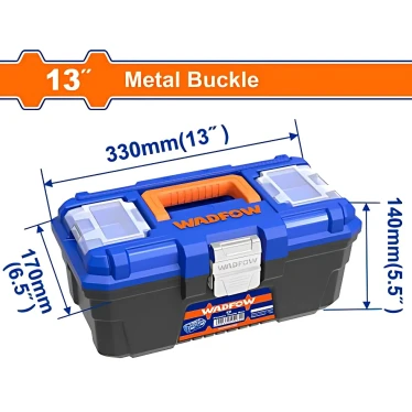 WADFOW CAJA DE HERRAMIENTAS PLASTICA C/GAV C/ METAL 13"