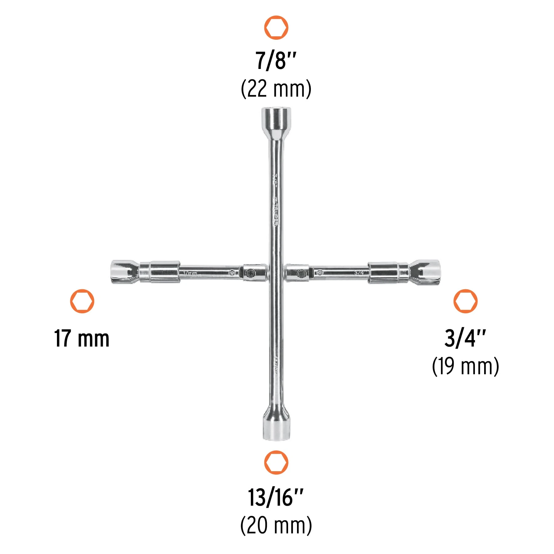 LLAVE CRUZ 4 MEDIDAS PARA AUTO LUSQTOFF