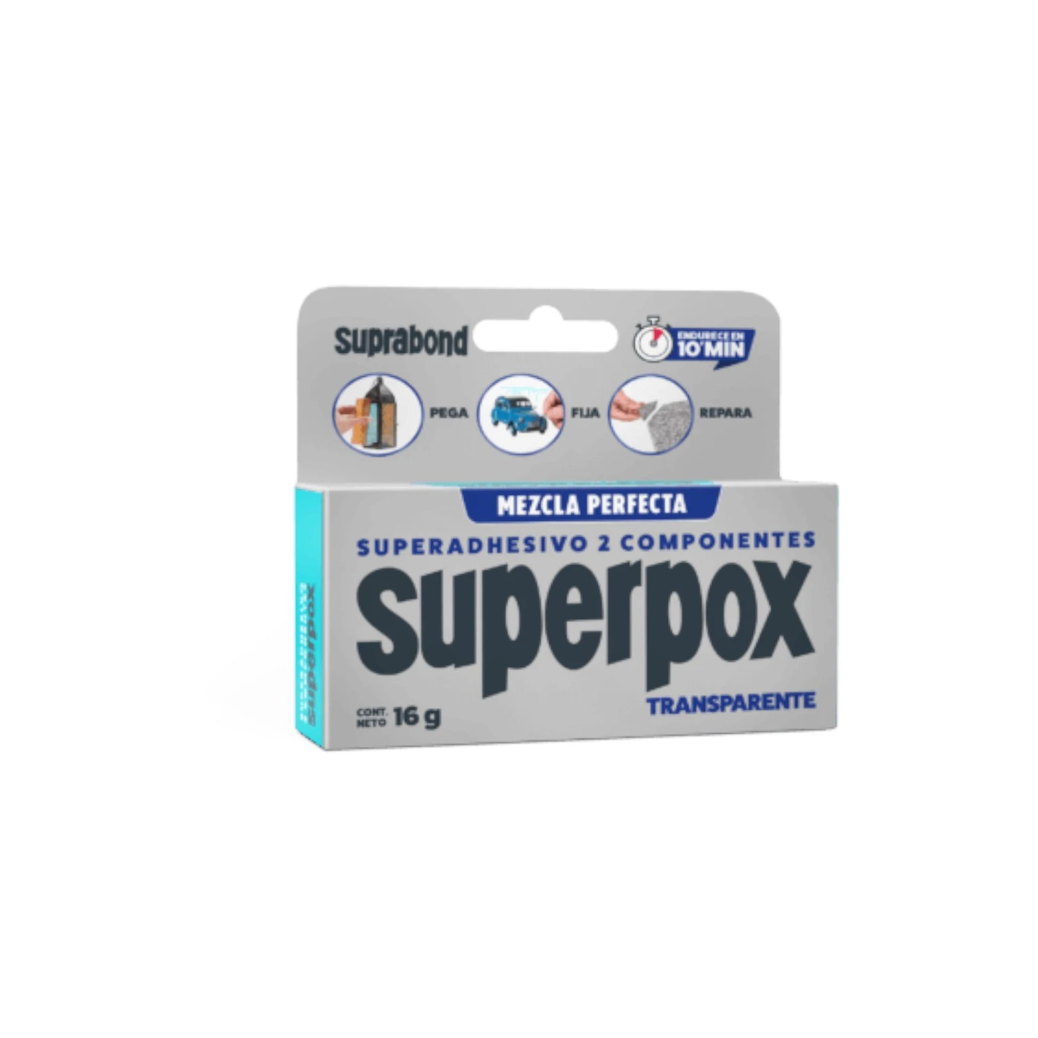SUPRABOND SUPERPOX SUPERADHESIVO TRANSPARENTE ESTUCHE X 16 G