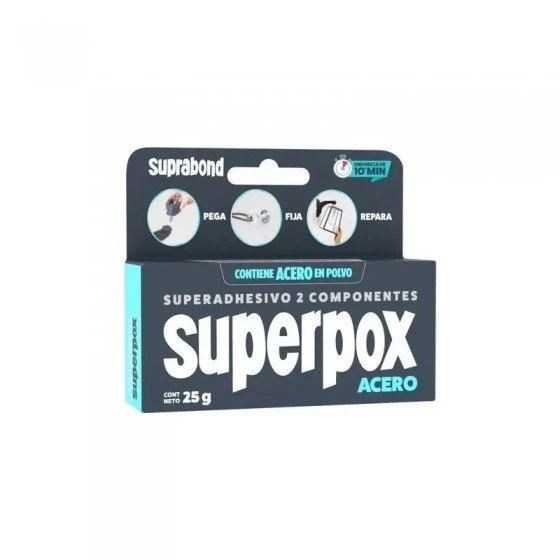 SUPRABOND SUPERPOX SUPERADHESIVO ACERO ESTUCHE X 25G