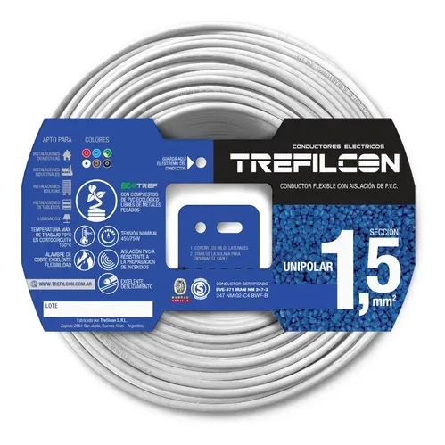 CABLE UNIPOLAR 1X1,50 MM BLANCO