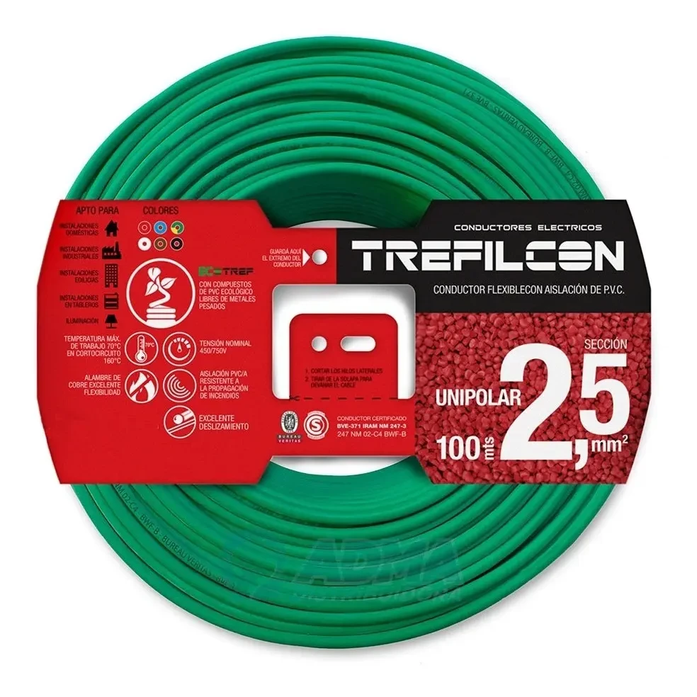 CABLE UNIPOLAR 1X2,50 MM VER/AMA