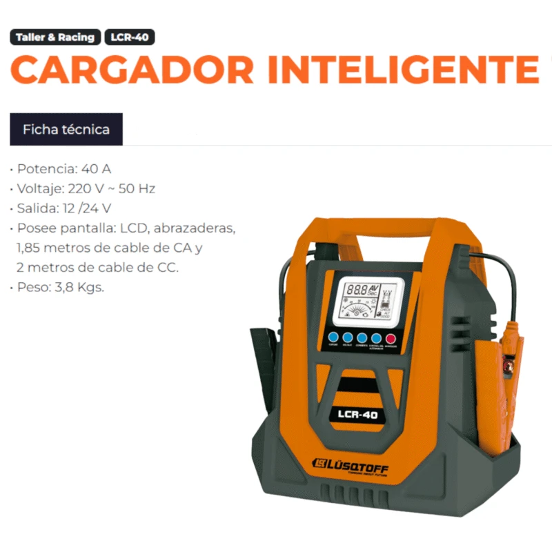LUSQTOFF CARGADOR DE BATERIA 40A 12/24V LCD 220V-50HZ