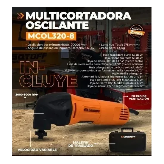 LUSQTOFF MULTIHERRAMIENTA CORTADORA OSCILANTE 320W